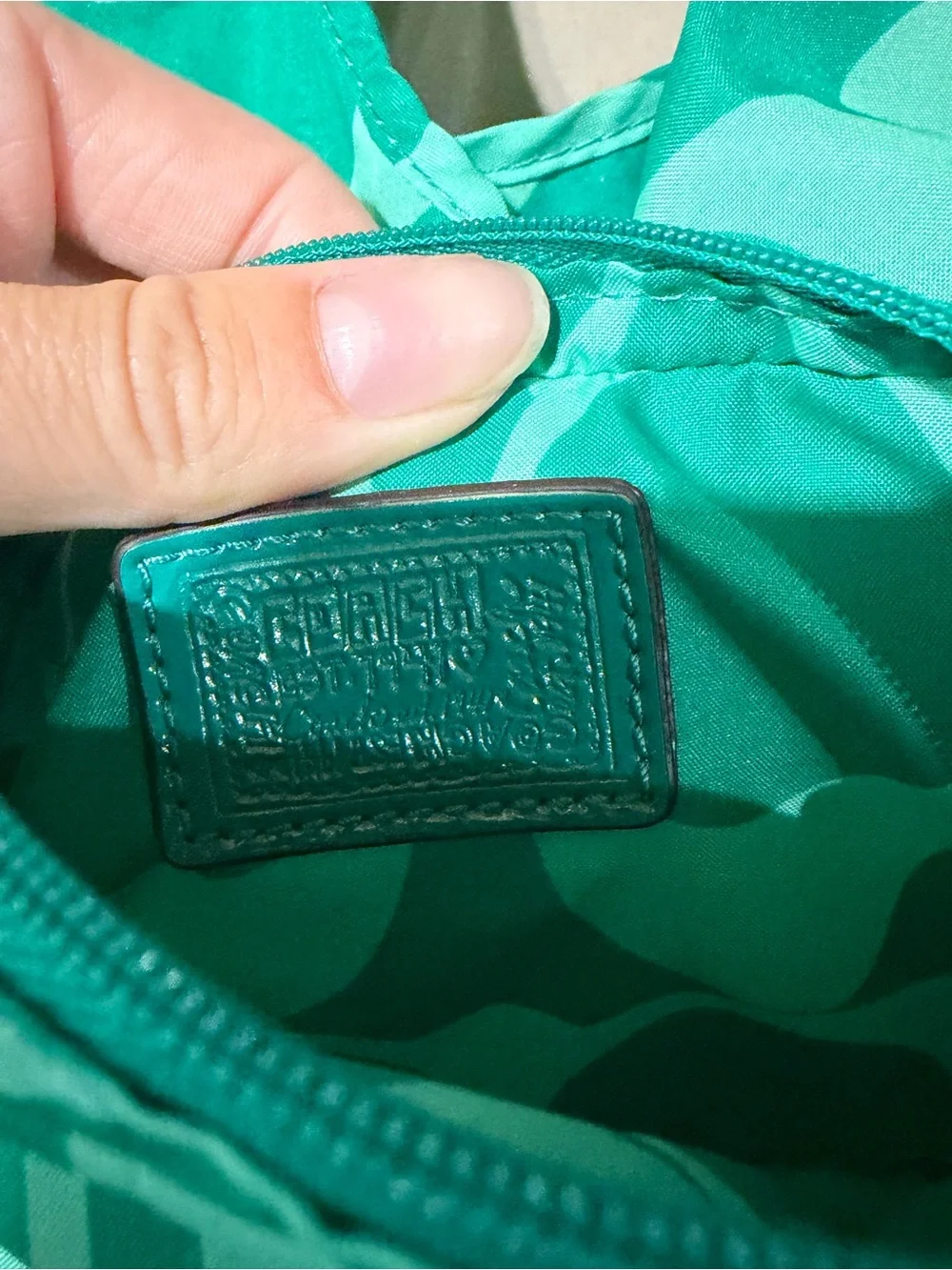 Coach Poppy Nylon Park Signature folding tote bag in green